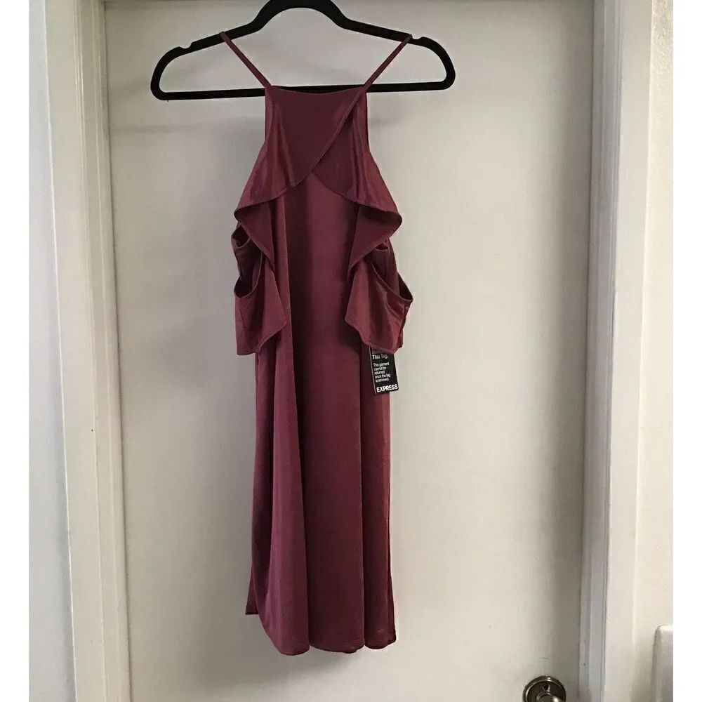 NWT~Express Plum Cold Shoulder Dress Size Medium